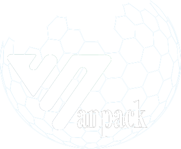 Logotipo Vanpack en color blanco