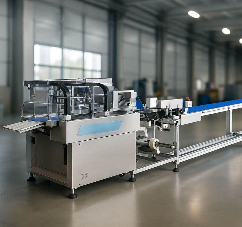 Flow wrapper HV600 embalando alimentos en línea industrial