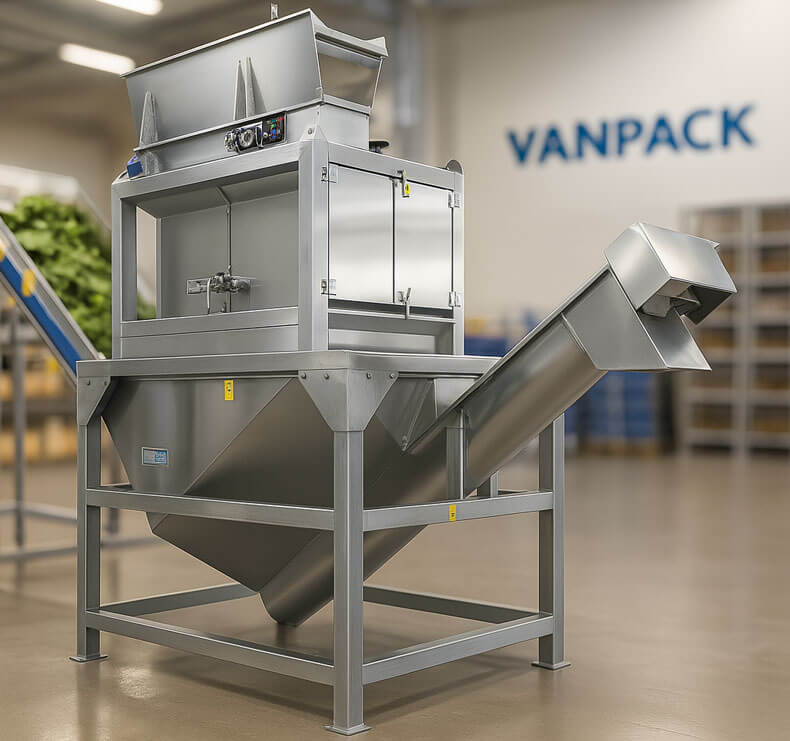 Lavadora industrial automática Vanpack en operación